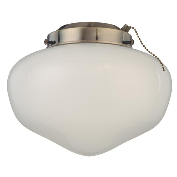 Westinghouse Ceiling Fan -Light Kit LED Schoolhouse, Antique Brass White Opal Glass 7785100 - main